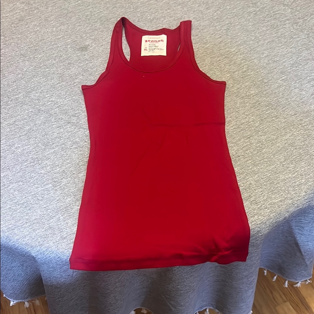 Zenana Outfitters Red Fitted Tank Top